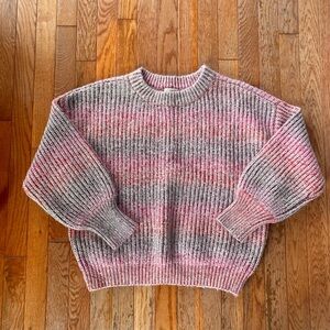 pink ombré two toned chunky sweater